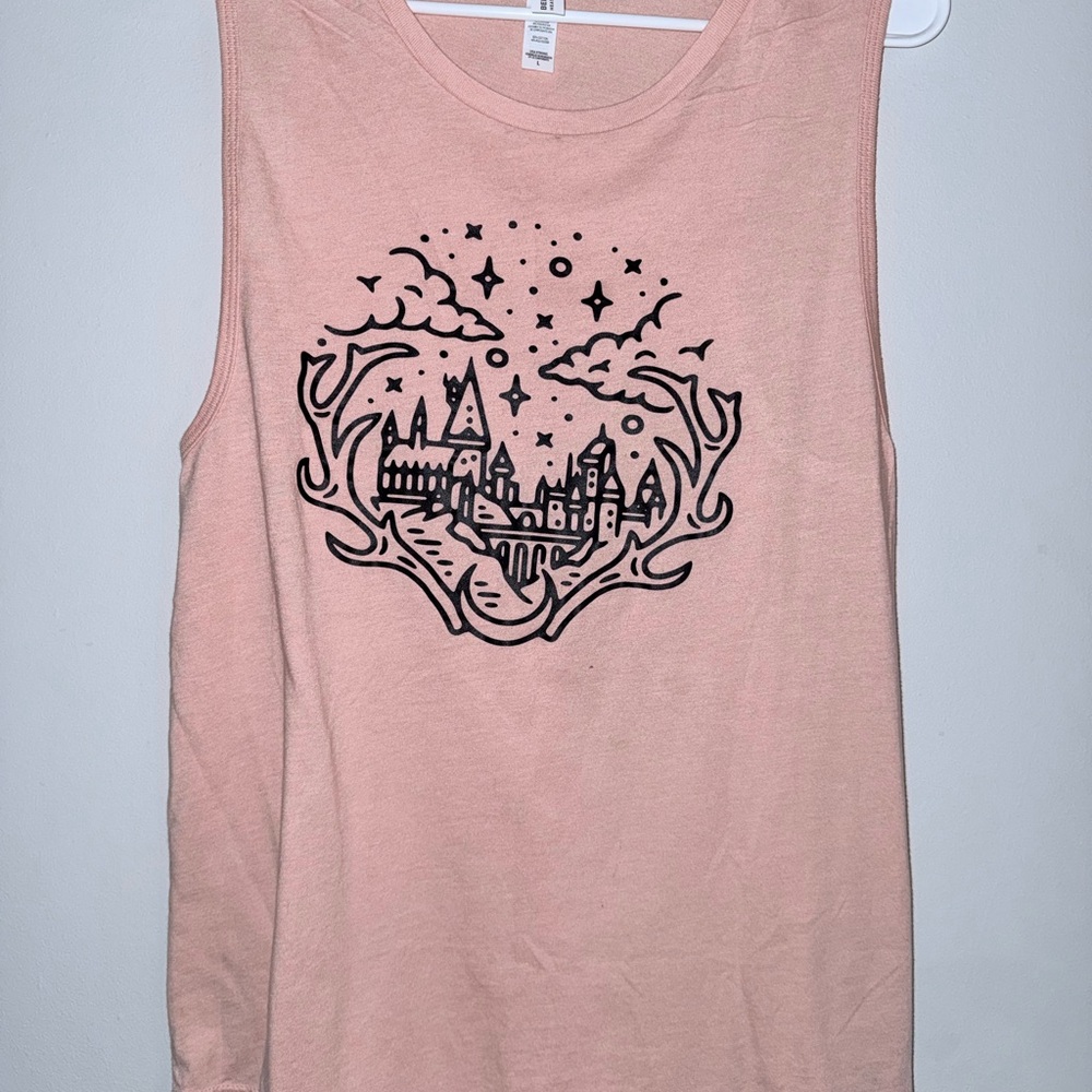 Bella Canvas Light Pink Sleeveless Harry Potter graphic Top